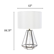 Pemberly Row Geometric Table Lamp with Glass & Brass in Clear Finish
