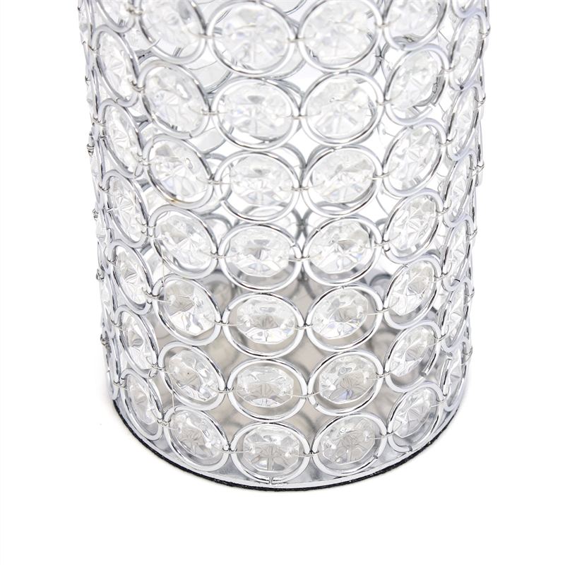 Pemberly Row Crystal Decorative Vase with Chrome-Plated Frame