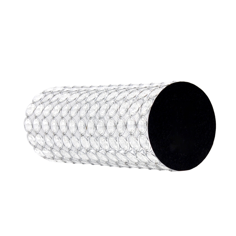 Pemberly Row Crystal Decorative Vase with Chrome-Plated Frame