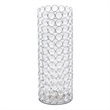 Pemberly Row Crystal Decorative Vase with Chrome-Plated Frame
