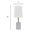 Pemberly Row Concrete Table Lamp with Wooden Base and Tapered Shade