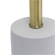 Pemberly Row Concrete Table Lamp with Wooden Base and Tapered Shade