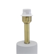 Pemberly Row Concrete Table Lamp with Wooden Base and Tapered Shade