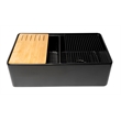 Pemberly Row Double Bowl Fireclay Farmhouse Sink with Black Matte Finish