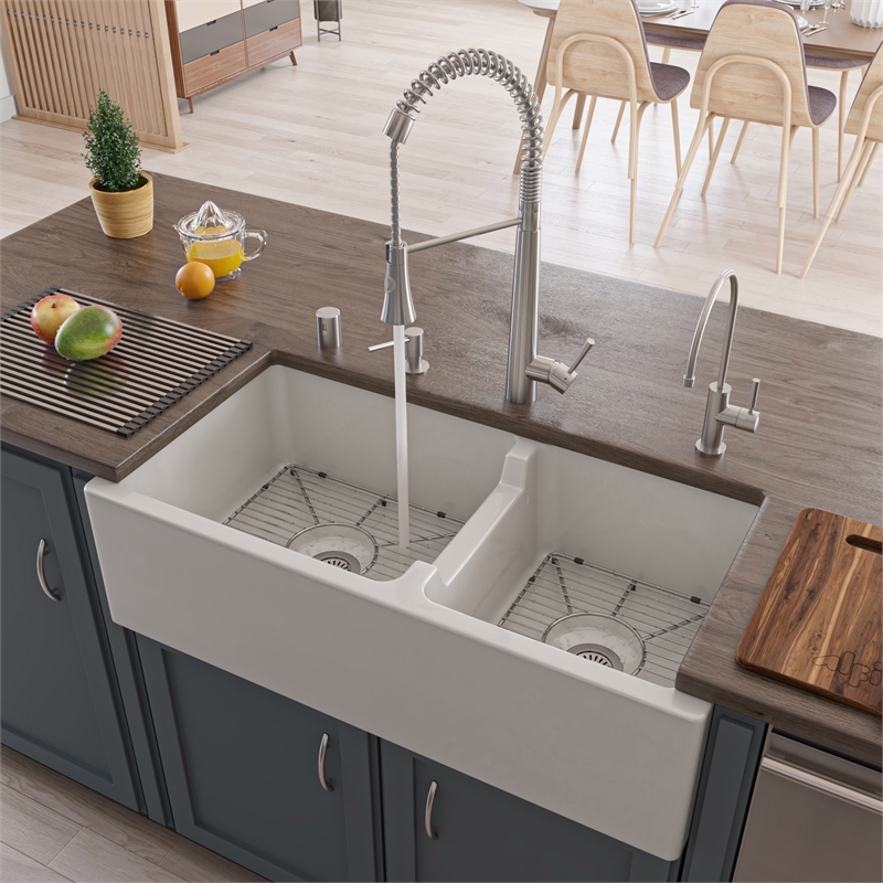 Pemberly Row Stainless Steel Sink Grid with Plastic Feet