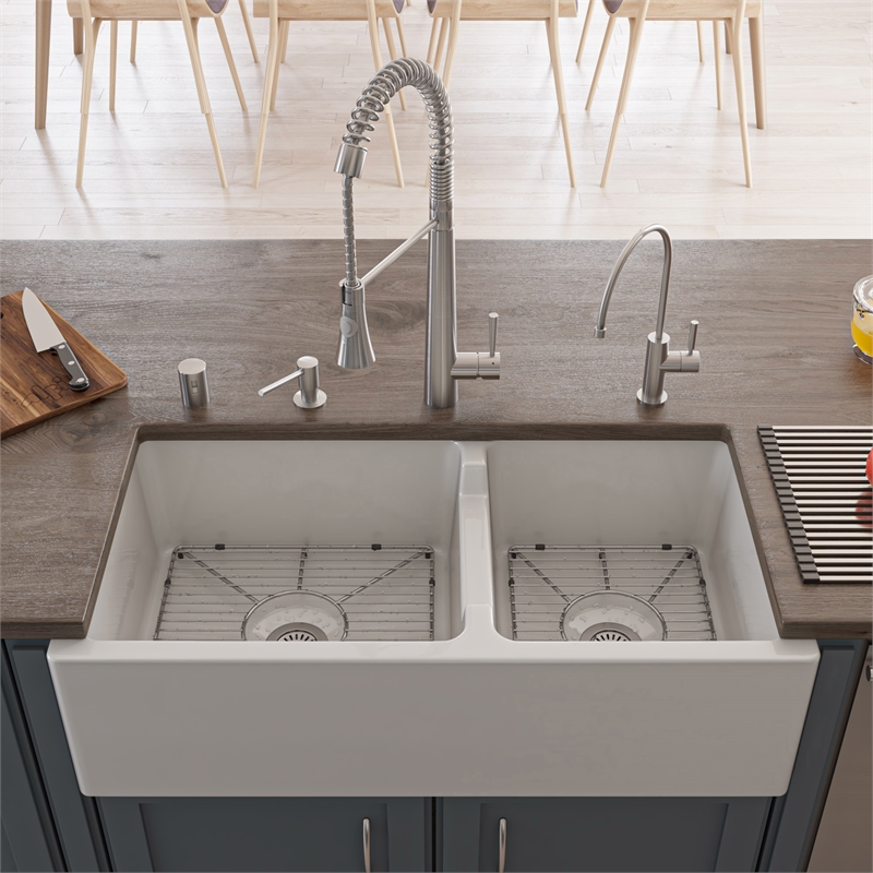 Pemberly Row Stainless Steel Sink Grid with Plastic Feet