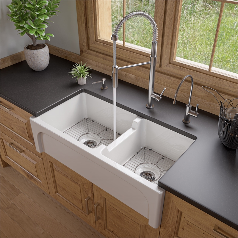 Pemberly Row Stainless Steel Sink Grid with Plastic Feet