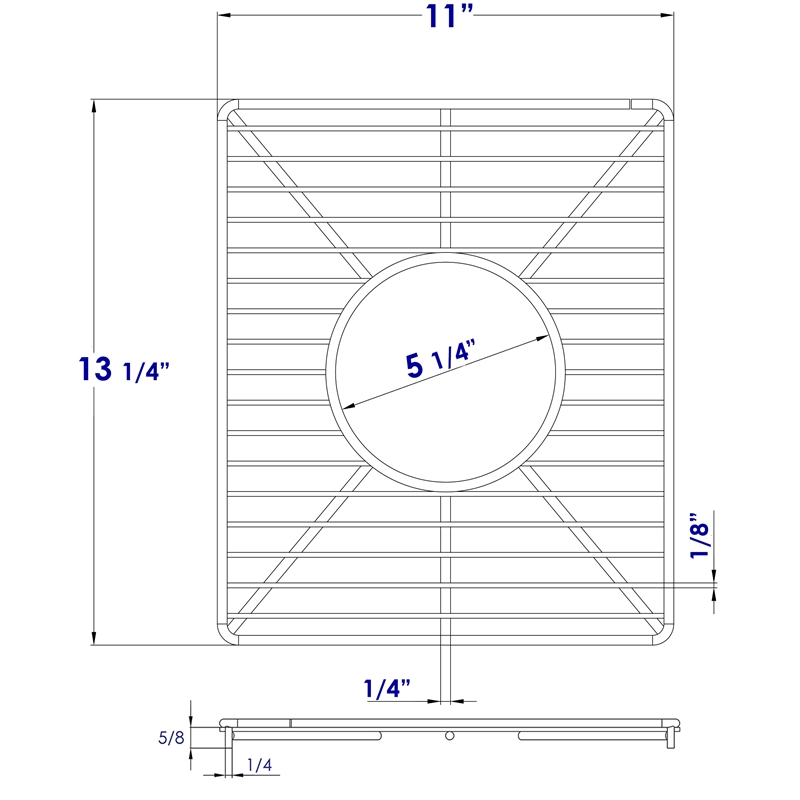 Pemberly Row Stainless Steel Sink Grid with Plastic Feet