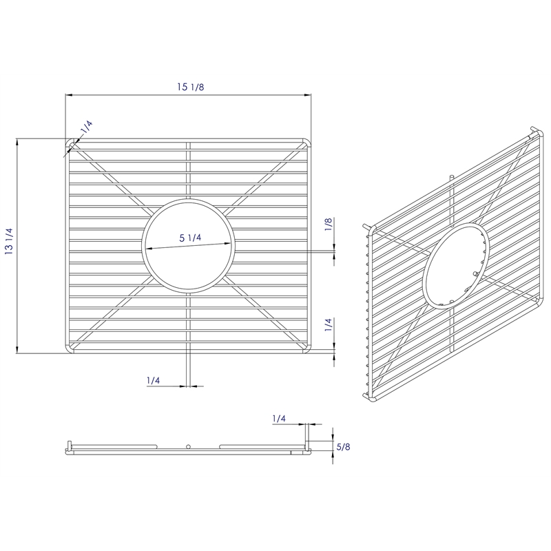 Pemberly Row Stainless Steel Sink Grid for Fireclay Sinks