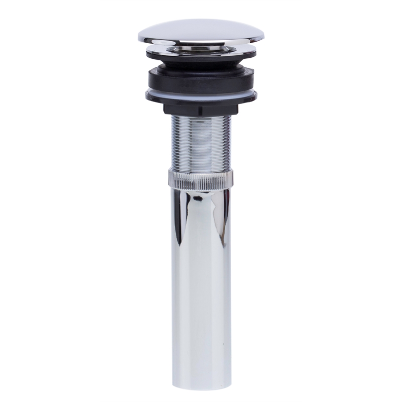 Pemberly Row Mushroom Pop-Up Brass Drain in Polished Chrome for Sinks