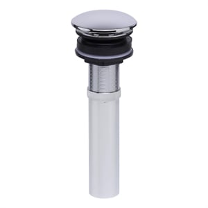 Pemberly Row Mushroom Pop-Up Brass Drain in Polished Chrome for Sinks