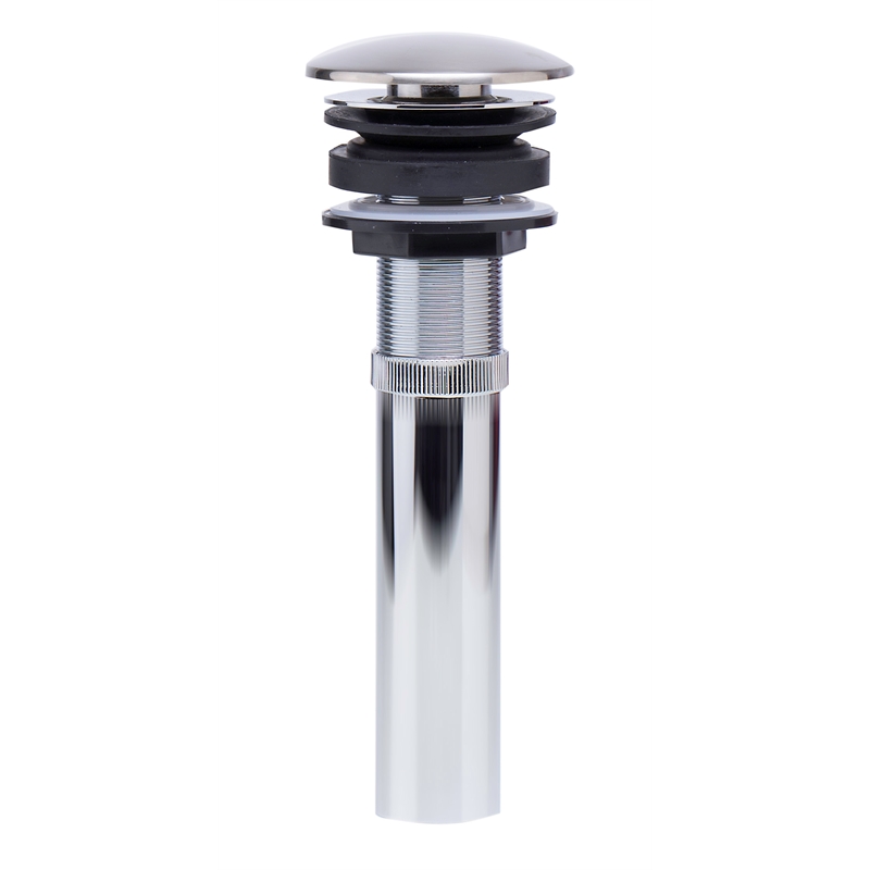Pemberly Row Mushroom Pop-Up Brass Drain in Brushed Nickel for Sinks