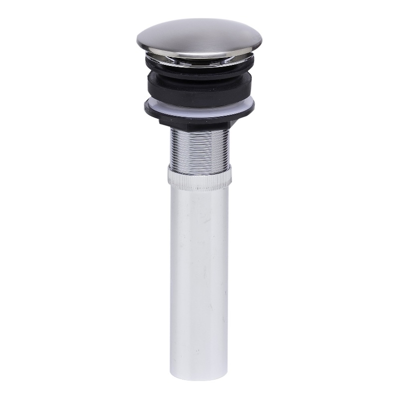 Pemberly Row Mushroom Pop-Up Brass Drain in Brushed Nickel for Sinks