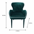 Pemberly Row Modern Wingback Green Dining Chair with Fabric Upholstery