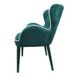 Pemberly Row Modern Wingback Green Dining Chair with Fabric Upholstery