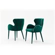 Pemberly Row Modern Wingback Green Dining Chair with Fabric Upholstery