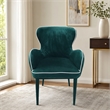 Pemberly Row Modern Wingback Green Dining Chair with Fabric Upholstery