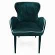 Pemberly Row Modern Wingback Green Dining Chair with Fabric Upholstery