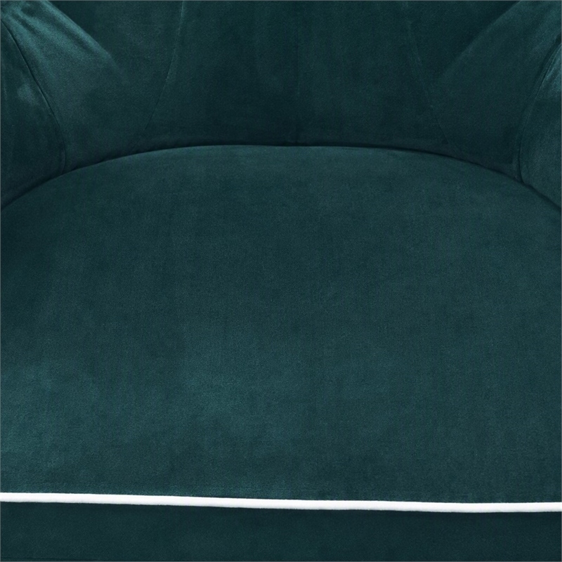 Pemberly Row Modern Wingback Green Dining Chair with Fabric Upholstery