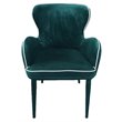 Pemberly Row Modern Wingback Green Dining Chair with Fabric Upholstery