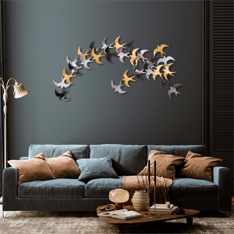 Pemberly Row Kirlangic Decorative Metal Wall Accessory in Multi-Color