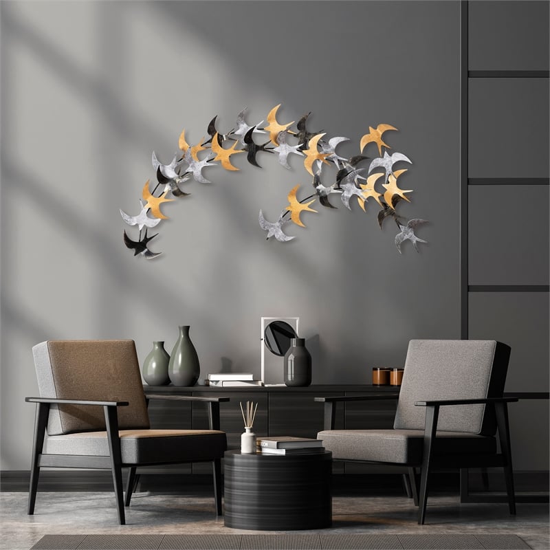 Pemberly Row Kirlangic Decorative Metal Wall Accessory in Multi-Color