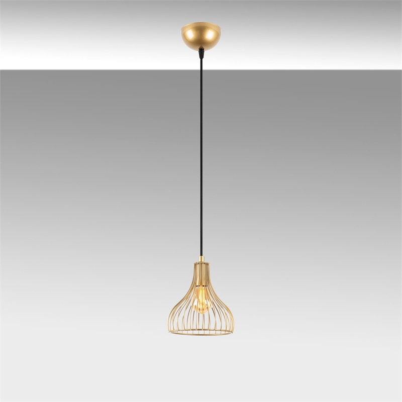 Pemberly Row Gold Metal Chandelier with Adjustable Height