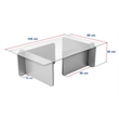 Pemberly Row Flavio Coffee Table with Tempered Glass Top in Atlantic Pine