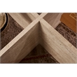 Pemberly Row Aeris Coffee Table with Transparent Glass Top and Travertine Base