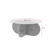 Pemberly Row Aeris Coffee Table with Transparent Glass Top and Travertine Base