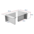Pemberly Row Oak Coffee Table with Tempered Glass Top and Particle Board Frame