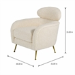 Pemberly Row Modern Metal Lounge Chair in Cream and Gold Finish
