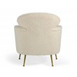 Pemberly Row Modern Metal Lounge Chair in Cream and Gold Finish