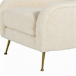 Pemberly Row Modern Metal Lounge Chair in Cream and Gold Finish
