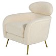 Pemberly Row Modern Metal Lounge Chair in Cream and Gold Finish