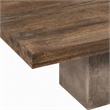 Pemberly Row Oak Wood Coffee Table with Concrete Base in Walnut Finish