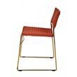 Pemberly Row Set of 2 Salmon Upholstered Dining Chairs with Gold Frame