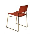 Pemberly Row Set of 2 Salmon Upholstered Dining Chairs with Gold Frame