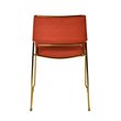 Pemberly Row Set of 2 Salmon Upholstered Dining Chairs with Gold Frame