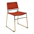 Pemberly Row Set of 2 Salmon Upholstered Dining Chairs with Gold Frame