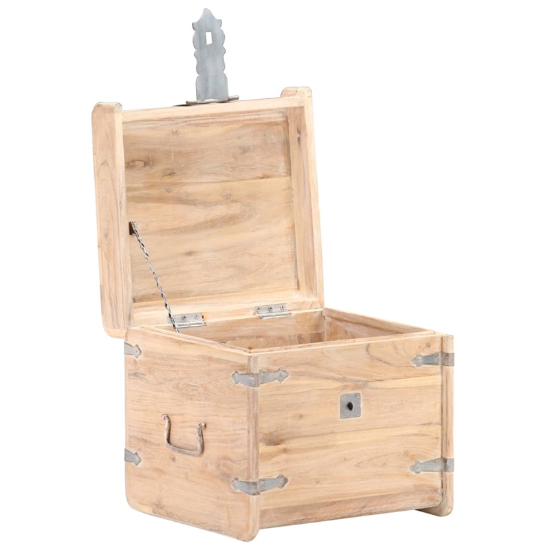 Pemberly Row Solid Acacia Wood Storage Chest in White