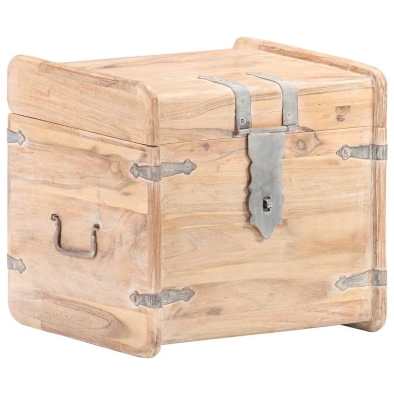 Pemberly Row Solid Acacia Wood Storage Chest in White