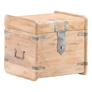 Pemberly Row Solid Acacia Wood Storage Chest in White