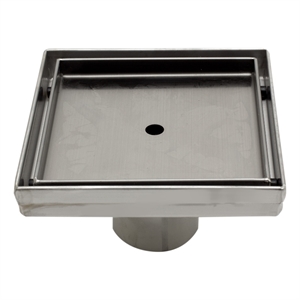 Pemberly Row 5&quot x 5&quot Modern Square Stainless Steel Shower Drain