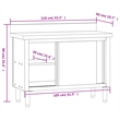 Pemberly Row Stainless Steel Kitchen Work Table with Sliding Doors