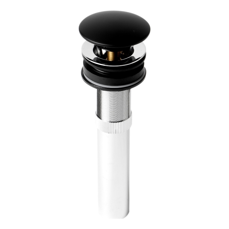Pemberly Row Black Matte Brass Pop Up Drain without Overflow