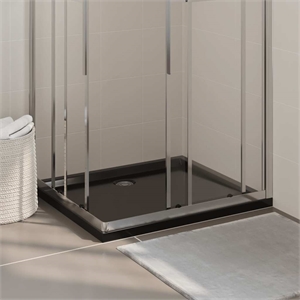 Pemberly Row Rectangular ABS Shower Base Tray in Black