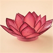 Pemberly Row Handmade Capiz Shell Lotus Tea Light Holder in Pink Finish