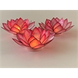 Pemberly Row Handmade Capiz Shell Lotus Tea Light Holder in Pink Finish