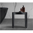Pemberly Row Matte Black Resin Bathroom Stool for Shower or Bench Use